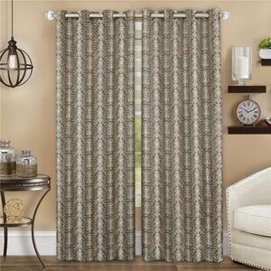 52 x 84 in. Python 8-Grommet Curtain Panel, Brown & Gold
